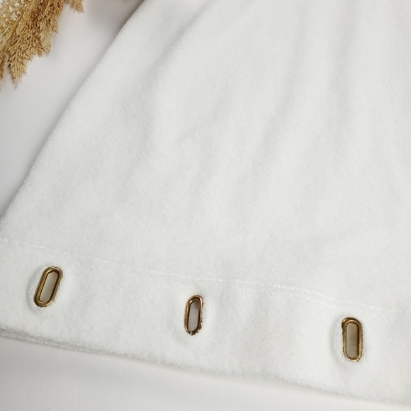 Boston Proper White Fleece Dress Gold Eyelets XXS - Picture 11 of 15